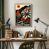 Amalfi Coast Travel Poster 18x24 Coastal Wall Art Decor