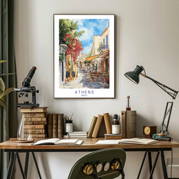 Vibrant Streets of Athens Poster PosterGoat