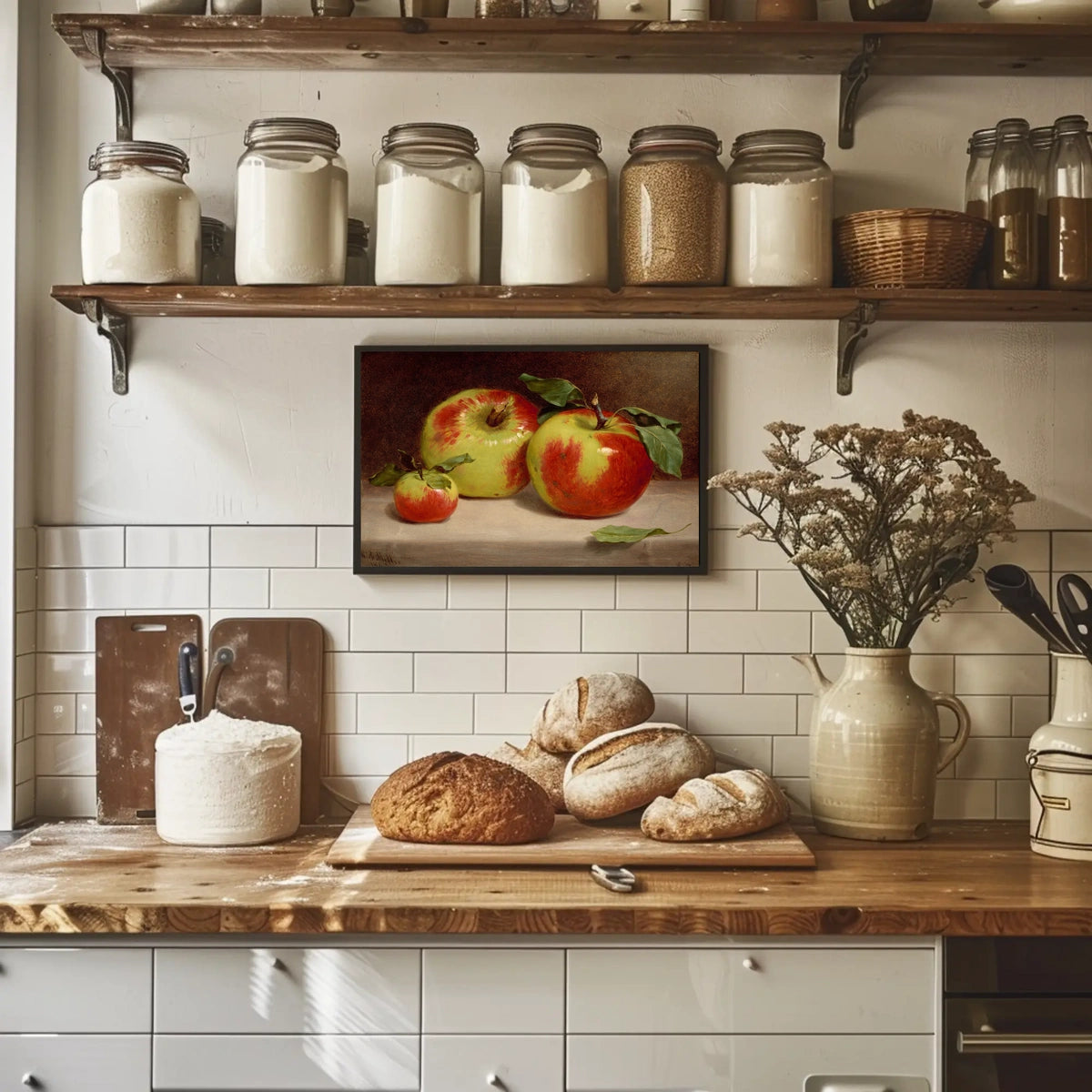Photorealistic Apples Still Life: Artistic Poster