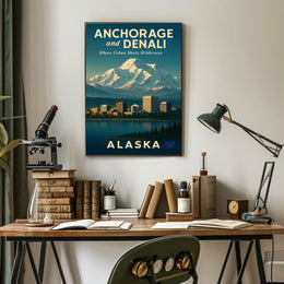 Anchorage and Denali Harmony Vintage Travel Poster PosterGoat