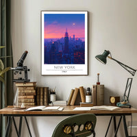 New York City Twilight Skyline Urban or Cityscape Poster
