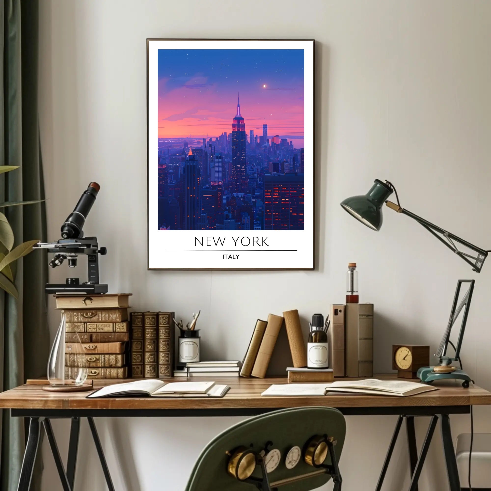 New York City Twilight Skyline Urban or Cityscape Poster