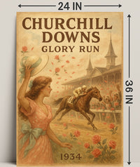 Churchill Downs 1934 Horse Racing Sports Poster