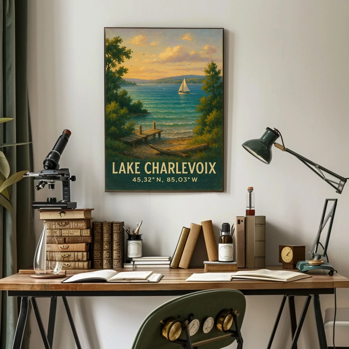 Lake Charlevoix Scenic Travel Poster