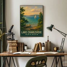 Lake Charlevoix Scenic Travel Poster