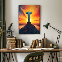 Christ the Redeemer at Sunset: Stunning Travel Poster