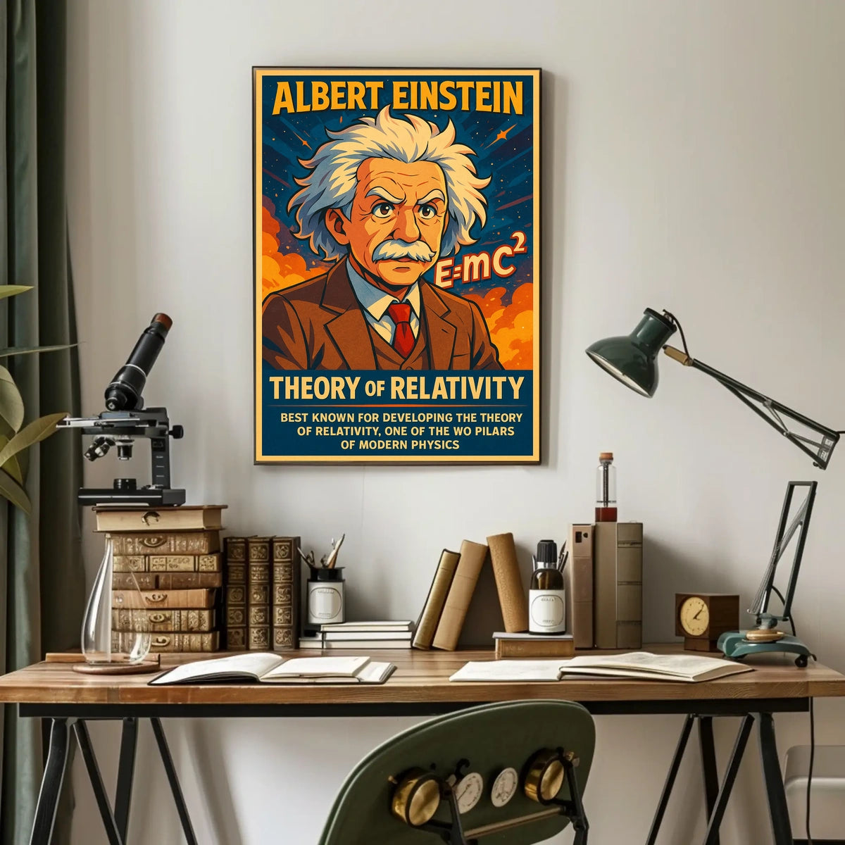 Albert Einstein Relativity Theory Cosmic Genius Inspiring Scientific Wall Art Decor Poster