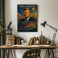 JFK Inspirational Quote Patriotic Vintage Art Poster