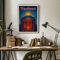 Pantheon Travel Poster Vintage Architecture Print