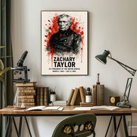 Zachary Taylor Watercolor Artistic Historical or Presidential Poster