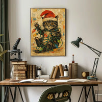 Festive Feline Chaos Poster