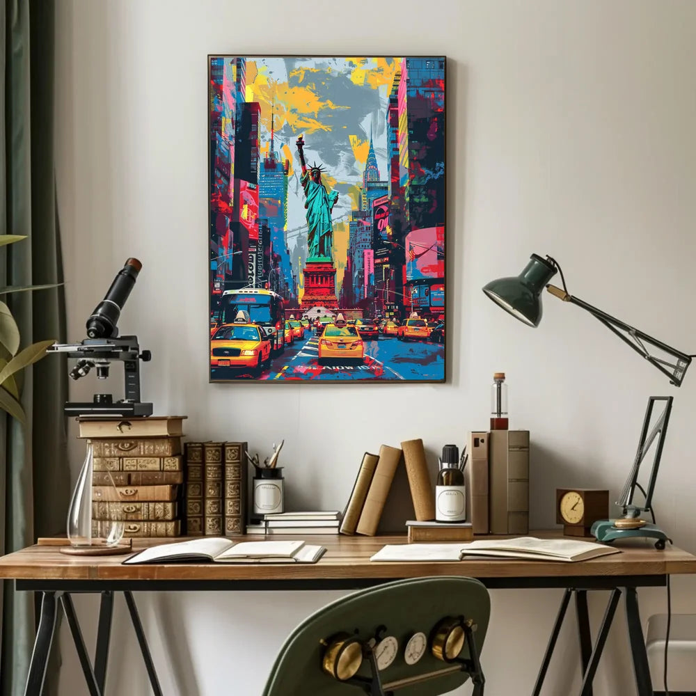Surreal New York City Skyline Poster Abstract Wall Art