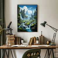 Serene Waterfall Landscape Poster