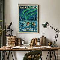 Fairbanks Aurora Christmas Poster
