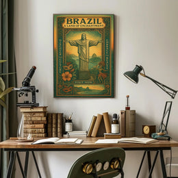 Brazilian Vintage Travel Art Poster – Discover and Embrace Rio
