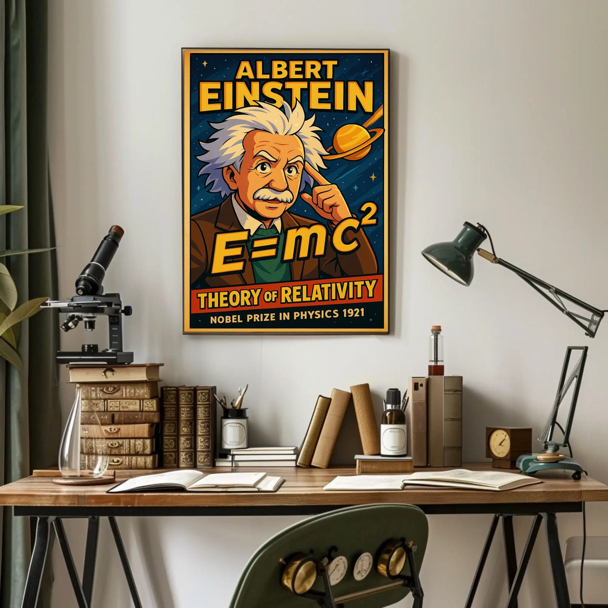 Einstein Nobel Prize Vintage Iconic Science Portrait Poster