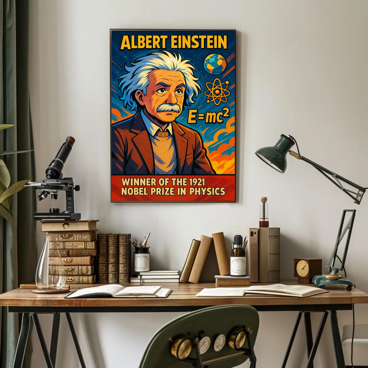 Albert Einstein Nobel Laureate Portrait Classic Scientific Decor Gift Inspiring Knowledge Science Lovers Poster