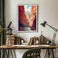 Zion National Park Scenic Poster Print Wall Art