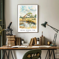 Hwange National Park Watercolor Art National Park Poster PosterGoat