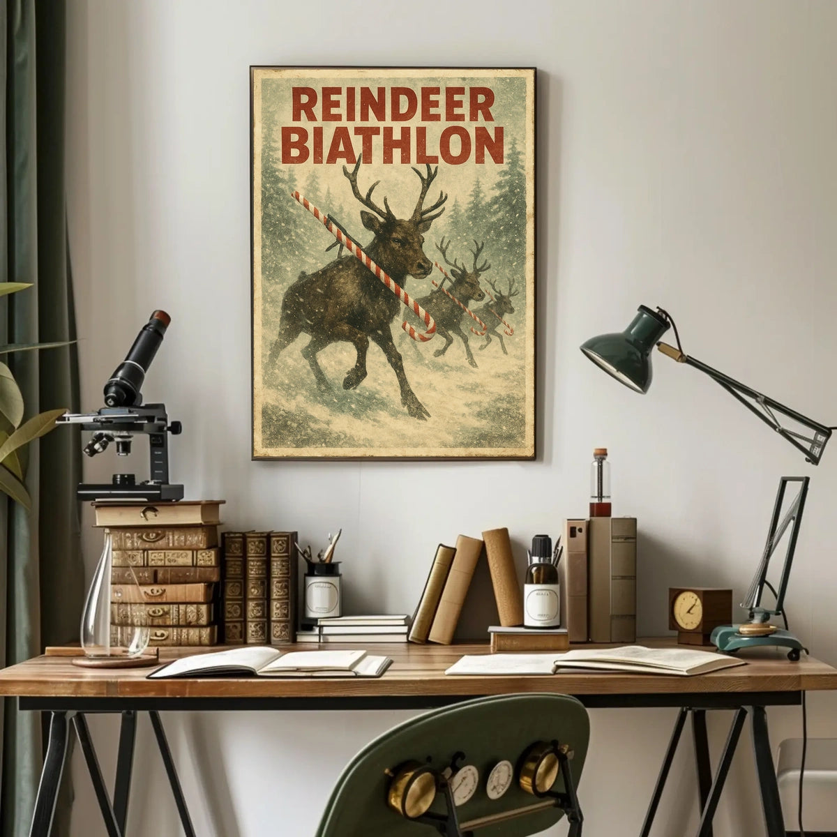 Reindeer Biathlon Poster