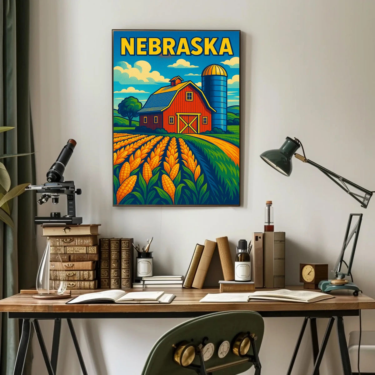 Nebraska Farm Scene Poster