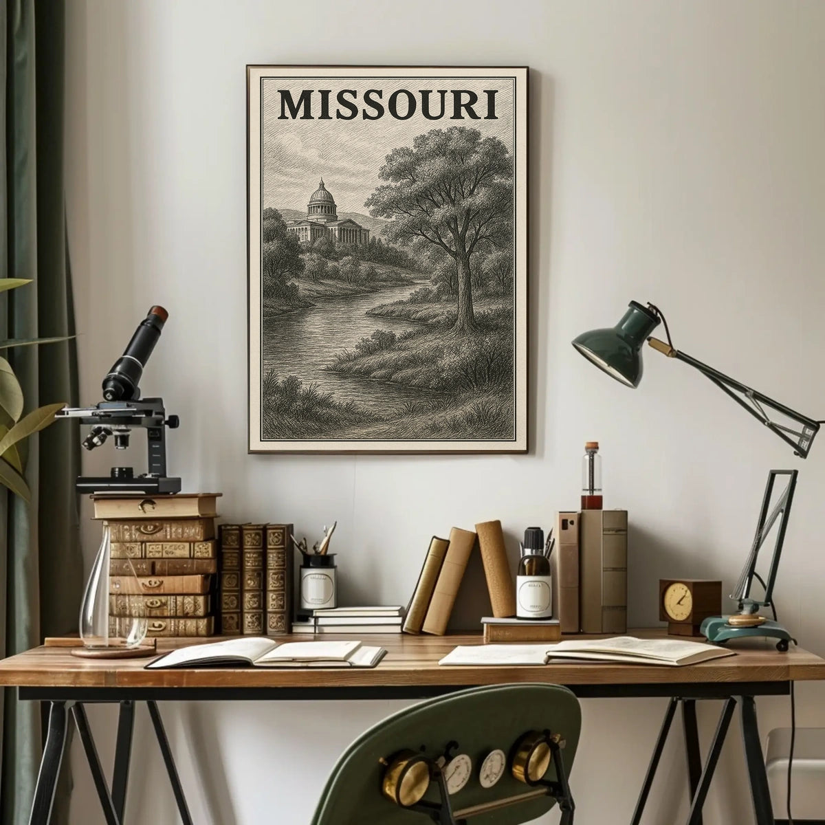 Missouri Landscape Illustration Poster