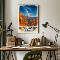 Bryce Canyon Nightscape: Stars and Hoodoos Art Print