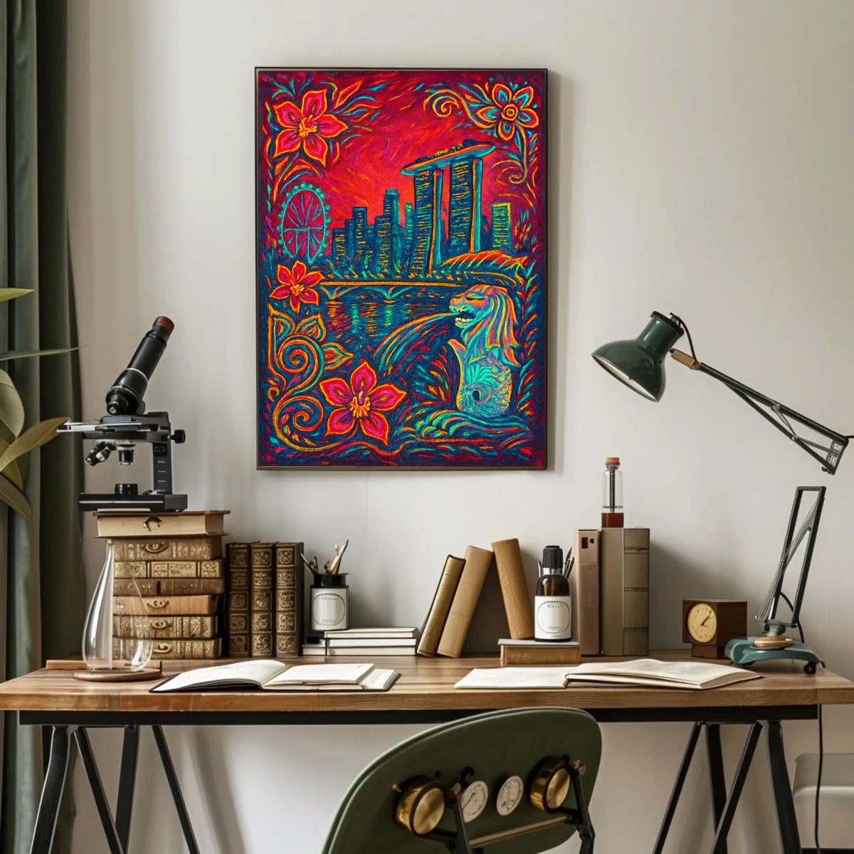 Vibrant Singapore Skyline Poster
