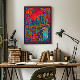Vibrant Singapore Skyline Poster