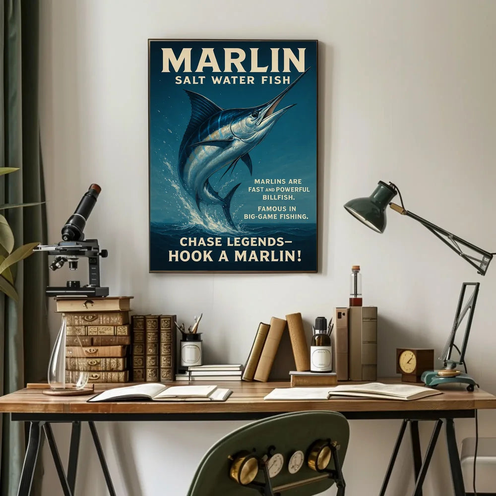 Marlin Adventure Sports Poster PosterGoat