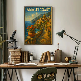 Amalfi Coast Poster Wall Art Scenic Coastal Decor Print