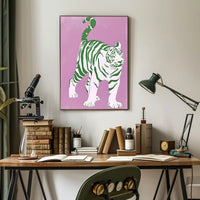 Green Striped Tiger Poster
