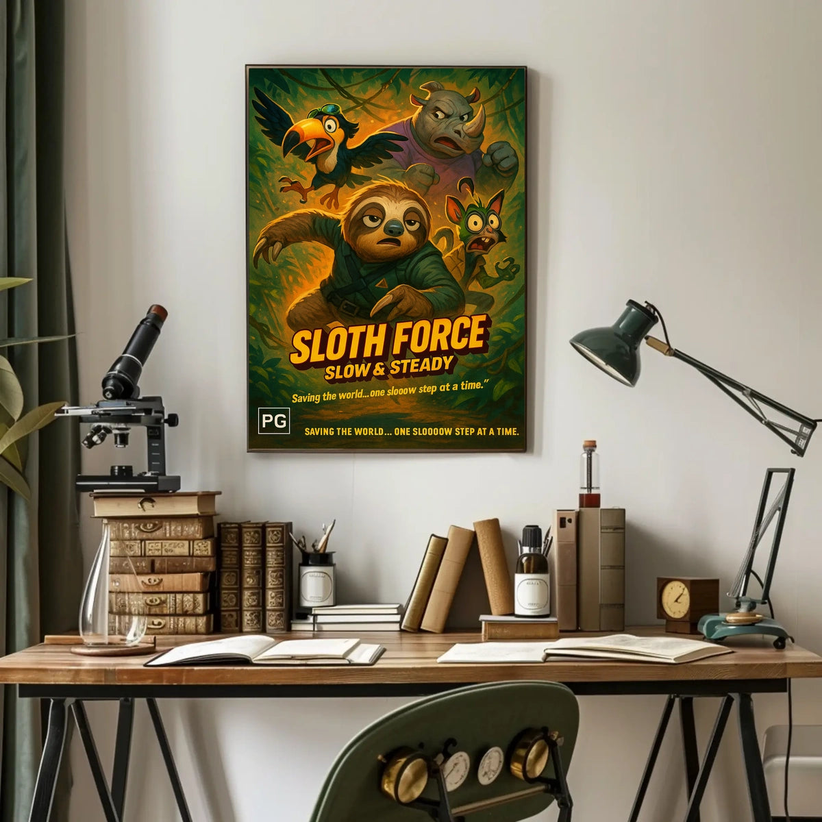 Sloth Force Slow Steady Poster