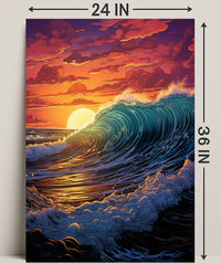 Oceanic Sunset Symphony Poster PosterGoat