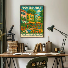 Flower Market Eastern Market Detroit Poster