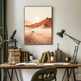 Sunset Ride Deserts Travel Poster