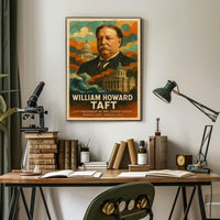 William Howard Taft 27th President of the United States Layered Digital Collage Poster