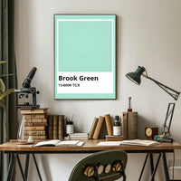 Minimalist Teal Green Interior Design Poster PosterGoat