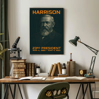 Benjamin Harrison 23rd President of the United States Techno Schematic Poster