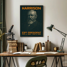 Benjamin Harrison 23rd President of the United States Techno Schematic Poster