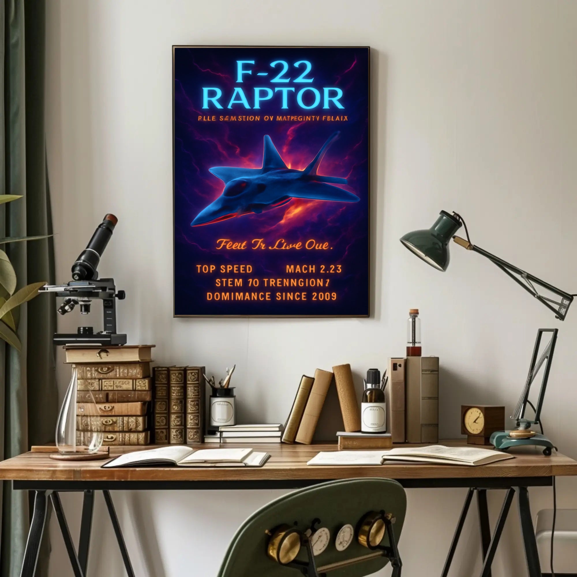 F-22 Raptor in Action: Modern Military Aircraft Poster