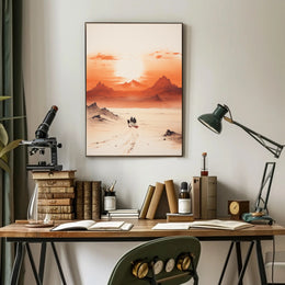 Desert Journey At Sunset Poster