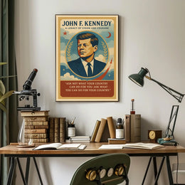 JFK Vintage Poster: Visionary Leadership and Legacy