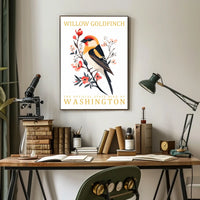 Willow Goldfinch Art Poster: Washington's Vibrant State Bird