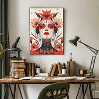 Mystical Floral Portrait Art Poster for Empowerment PosterGoat