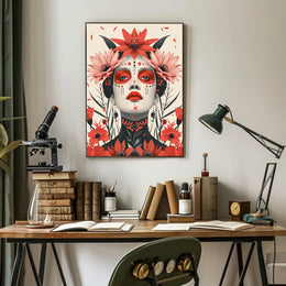 Mystical Floral Portrait Art Poster for Empowerment PosterGoat