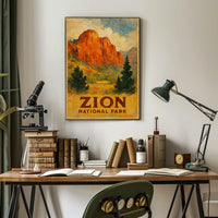 Zion Canyon Vista Scenic Landscape Traveler Poster