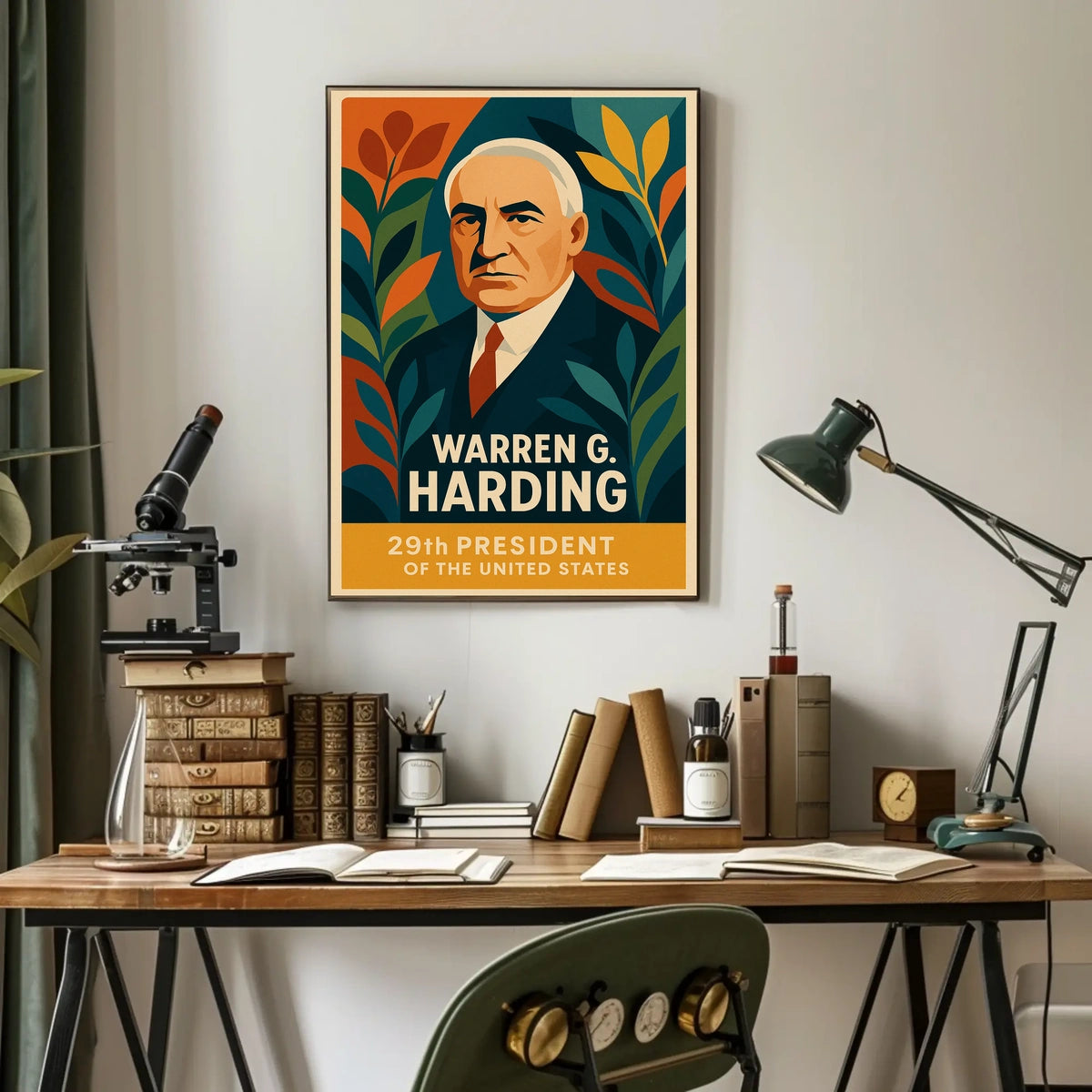 Harding Vintage Patriotic Art Deco Collector Poster