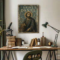 Vintage Saint Daniel Religious Art Poster