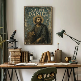 Vintage Saint Daniel Religious Art Poster